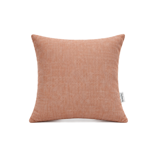 Coussin Lin Chevrons Cognac