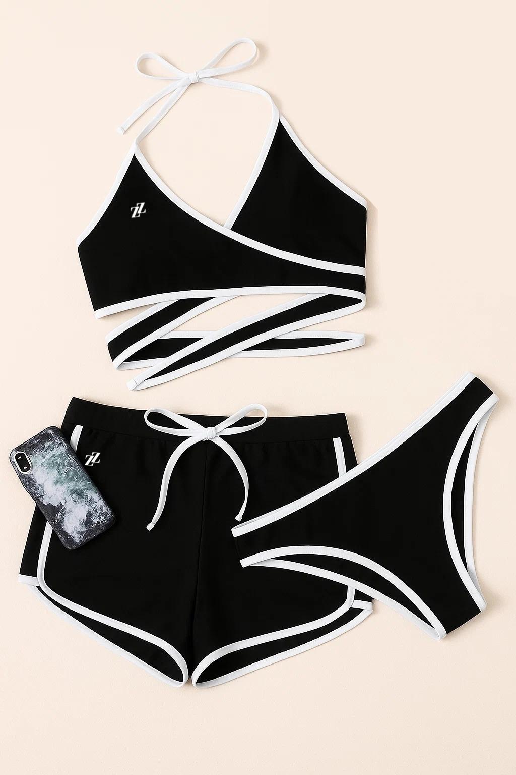 Bikini à lacets + short
