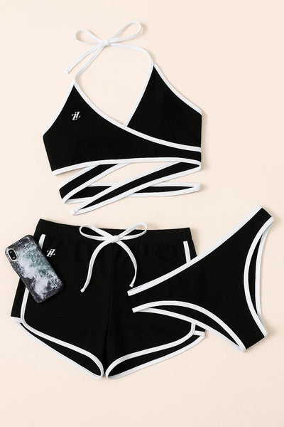 Bikini à lacets + short
