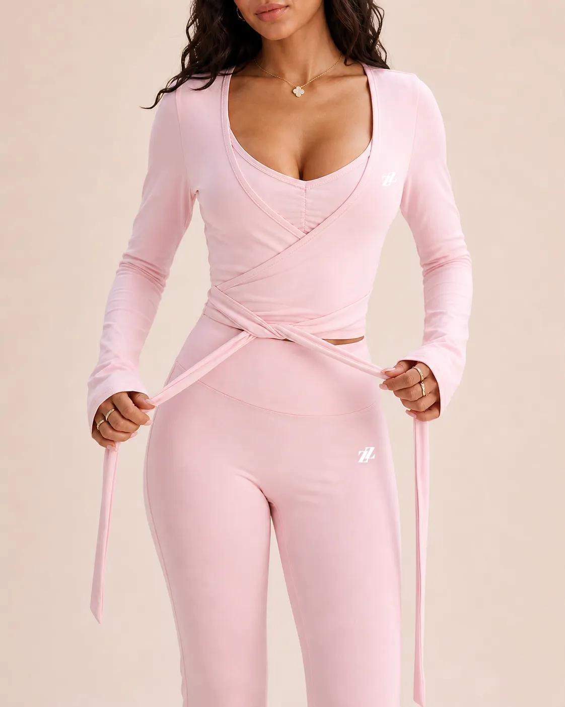 Ensemble yoga pastel rose