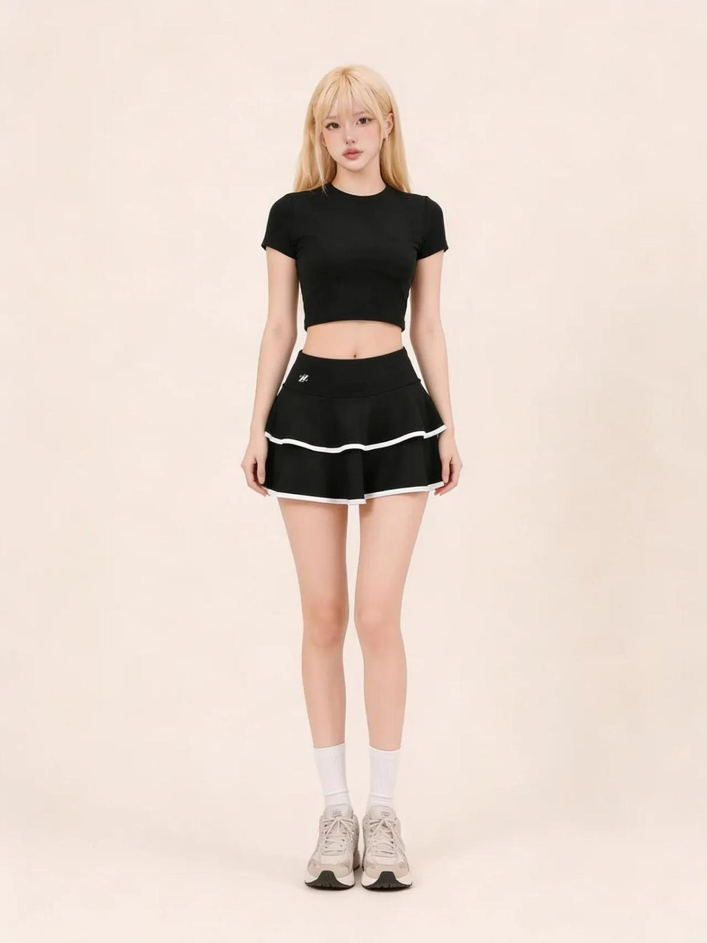 Jupe - short tennis noir et blanc