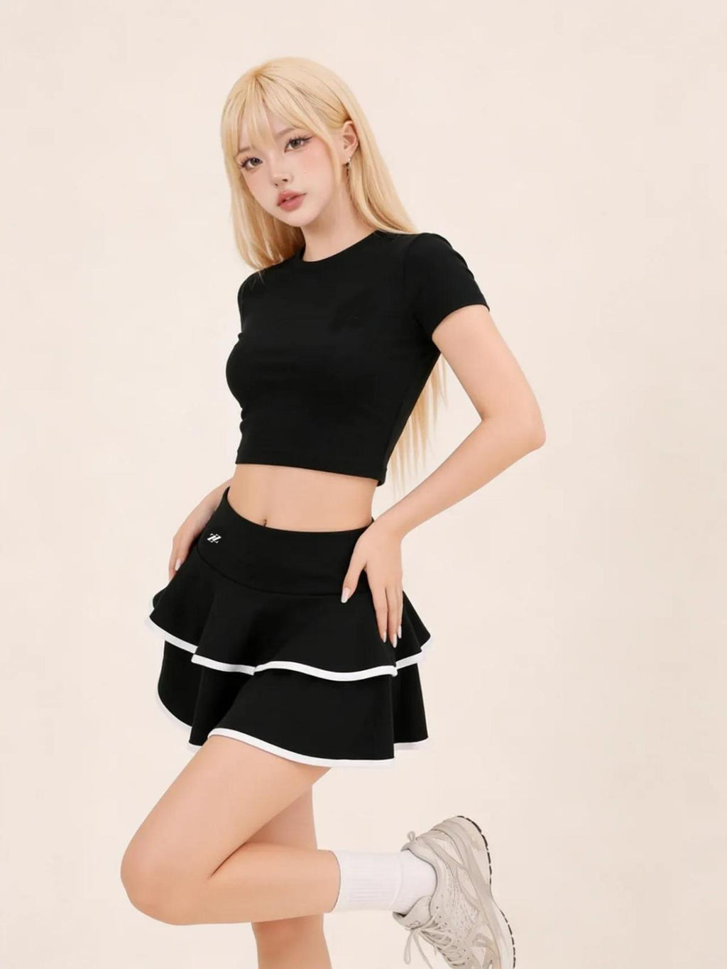 Jupe - short tennis noir et blanc