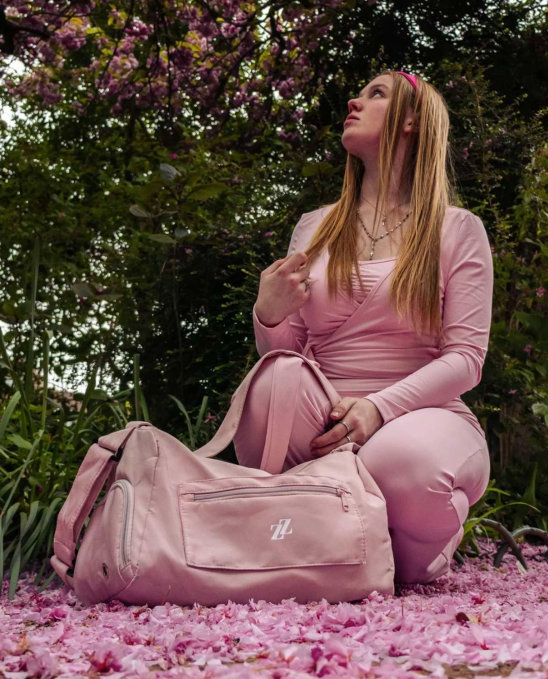 Sac de sport rose pastel
