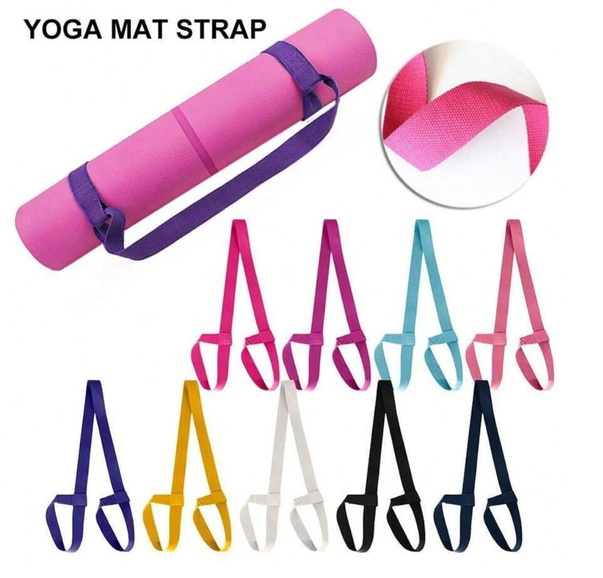Ceinture de sangle de tapis de yoga réglable