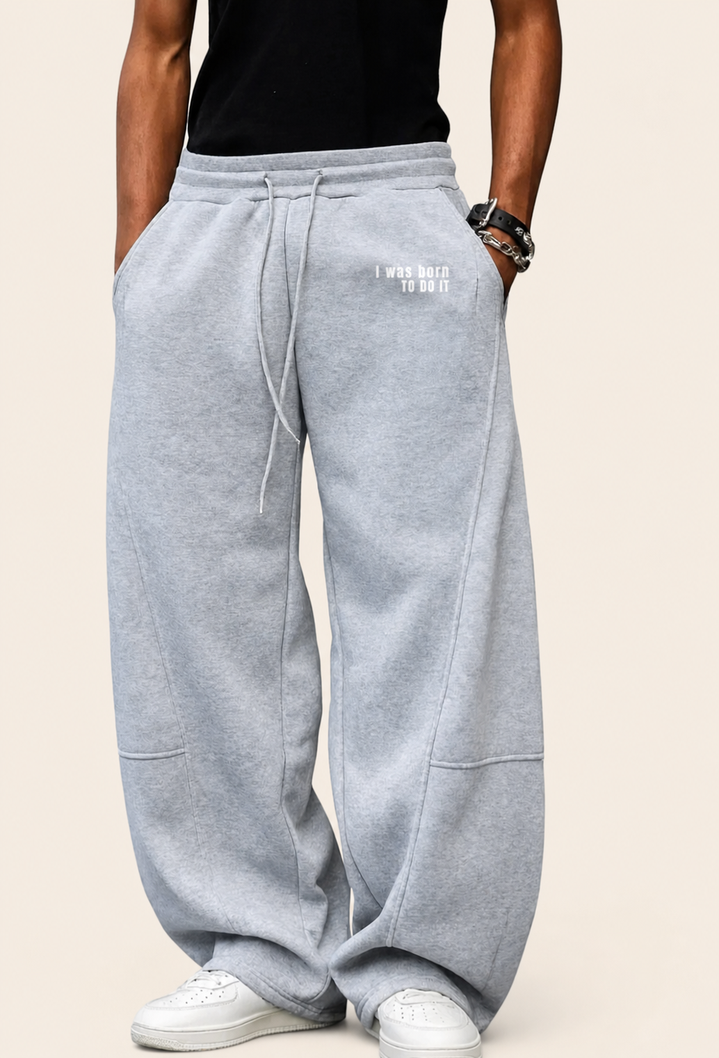 Jogging baggy "i was born to do it"