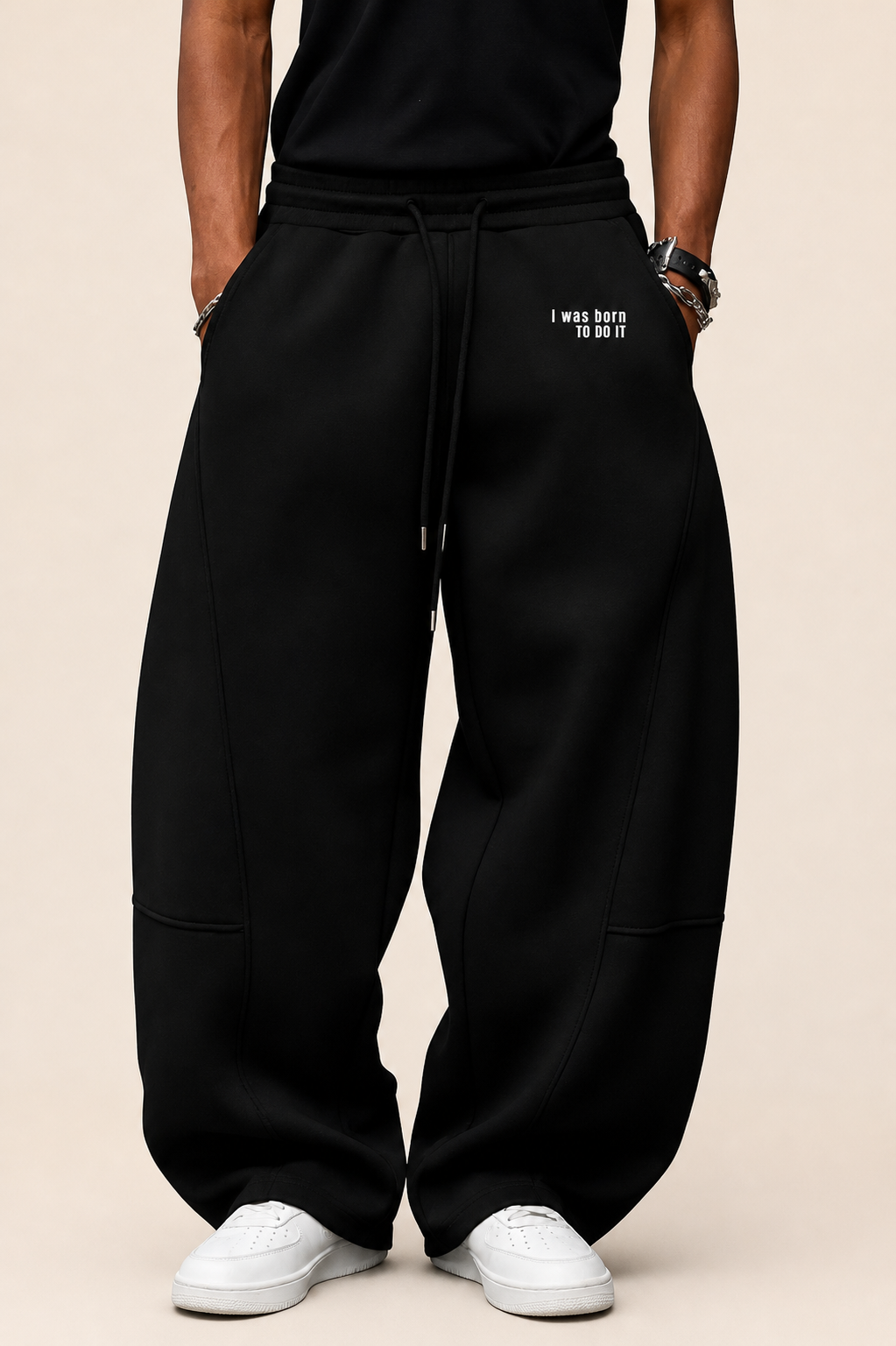 Jogging baggy "i was born to do it"