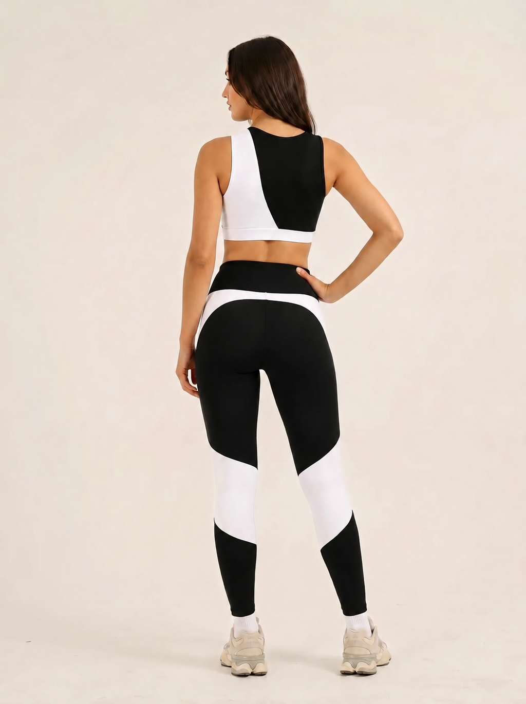 Ensemble twist black & white femme