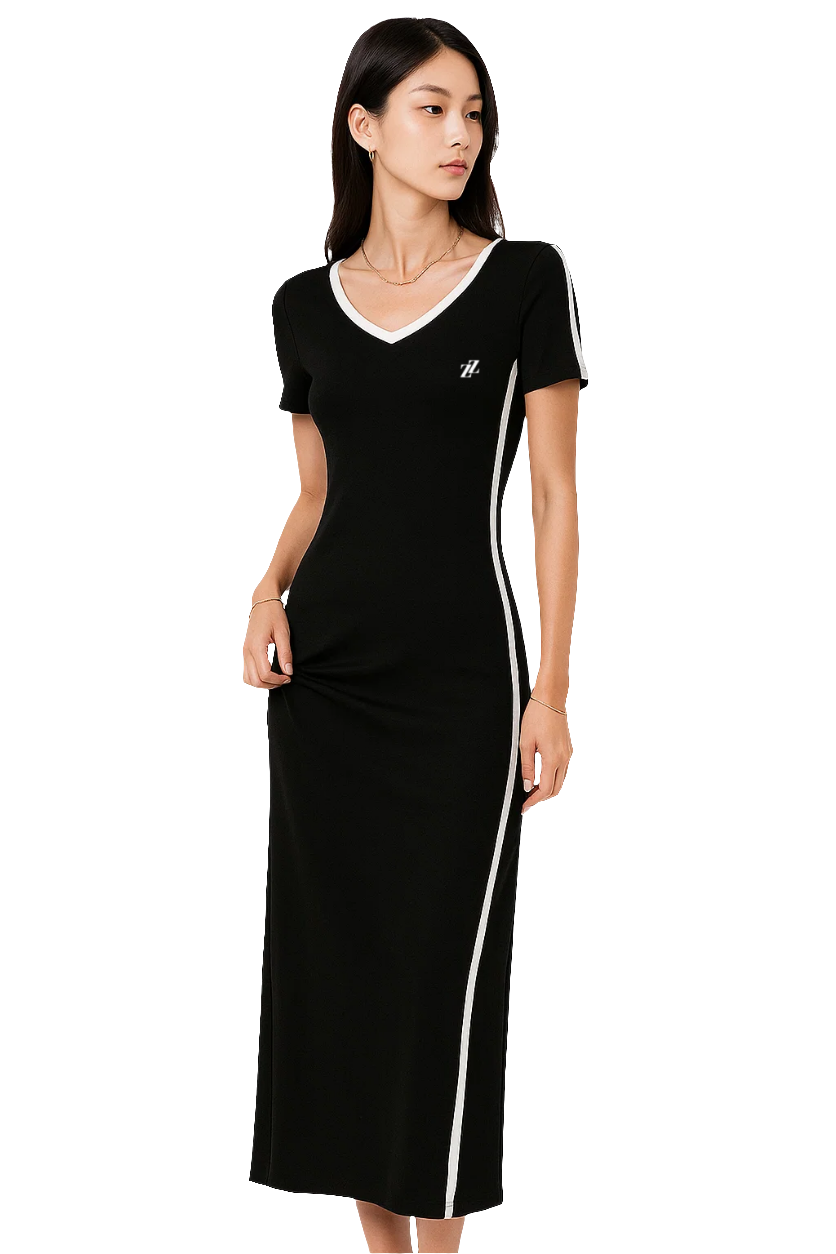 Robe longue minimaliste noir
