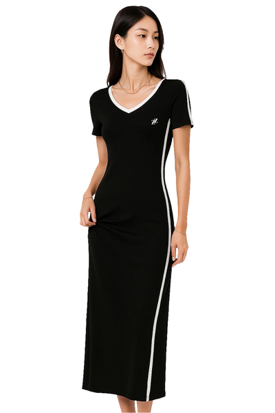 Robe longue minimaliste noir