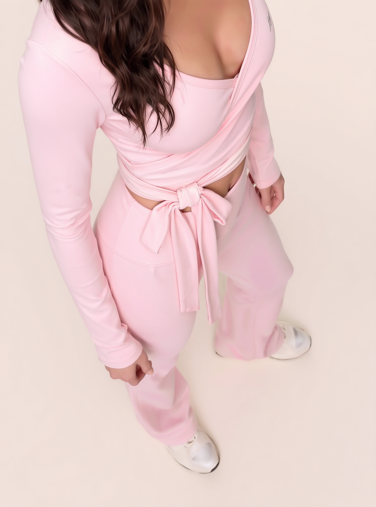 Ensemble yoga pastel rose