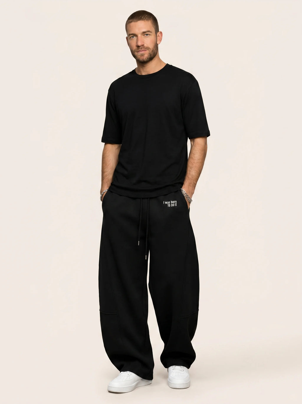 Jogging baggy "i was born to do it"