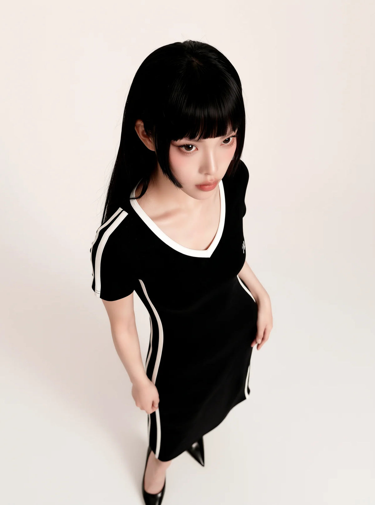 Robe longue minimaliste noir