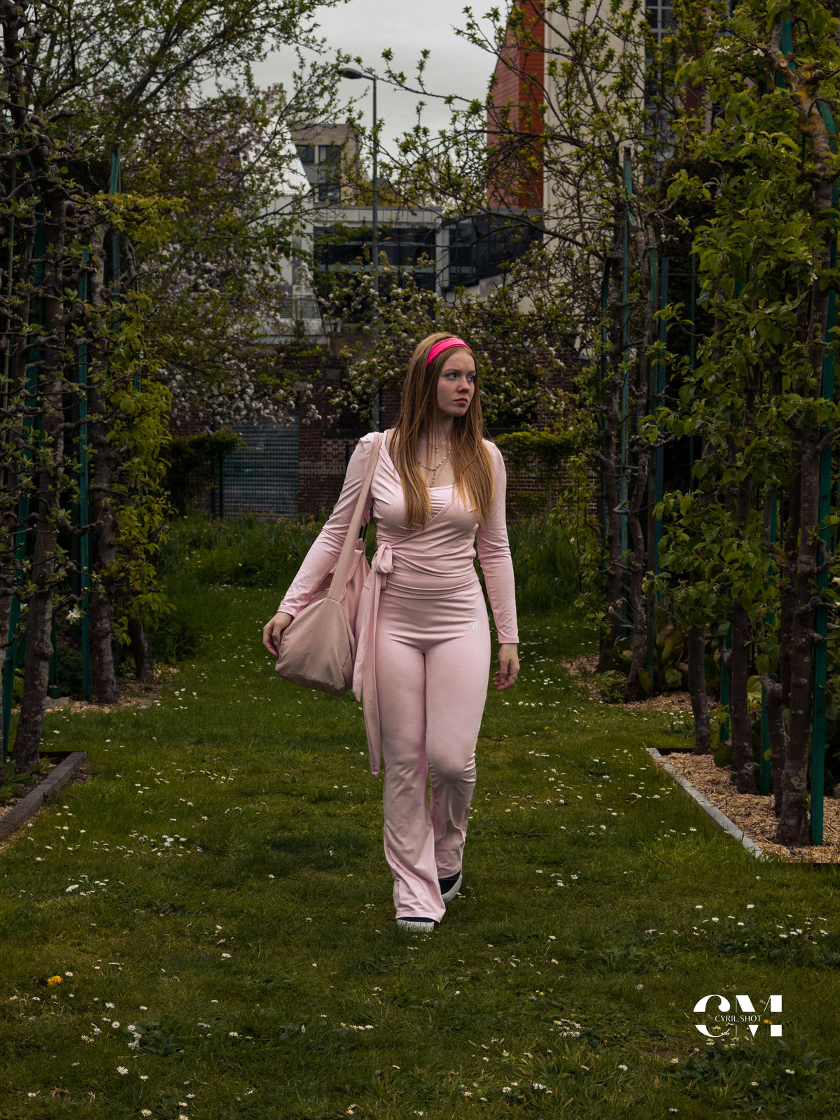 Ensemble yoga pastel rose