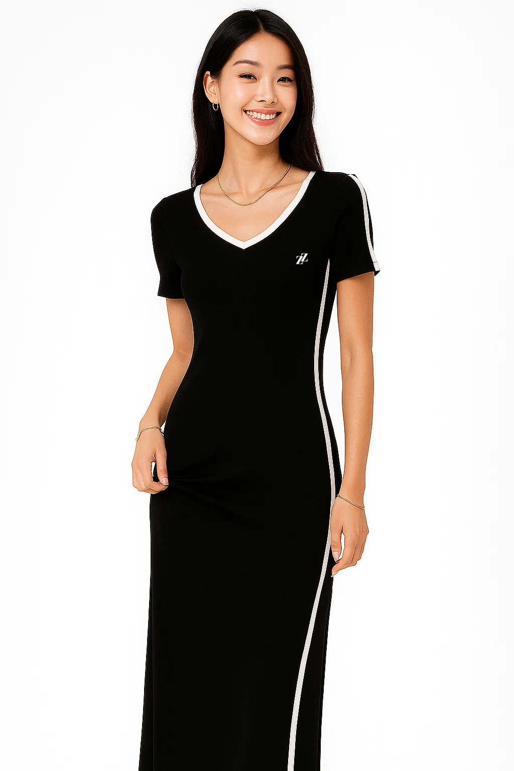 Robe longue minimaliste noir