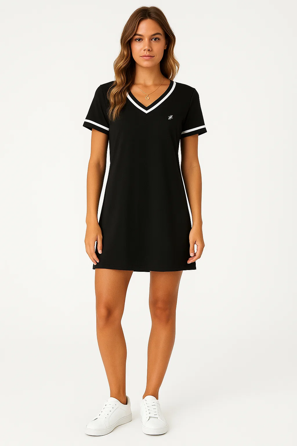 Robe t-shirt noire sporty
