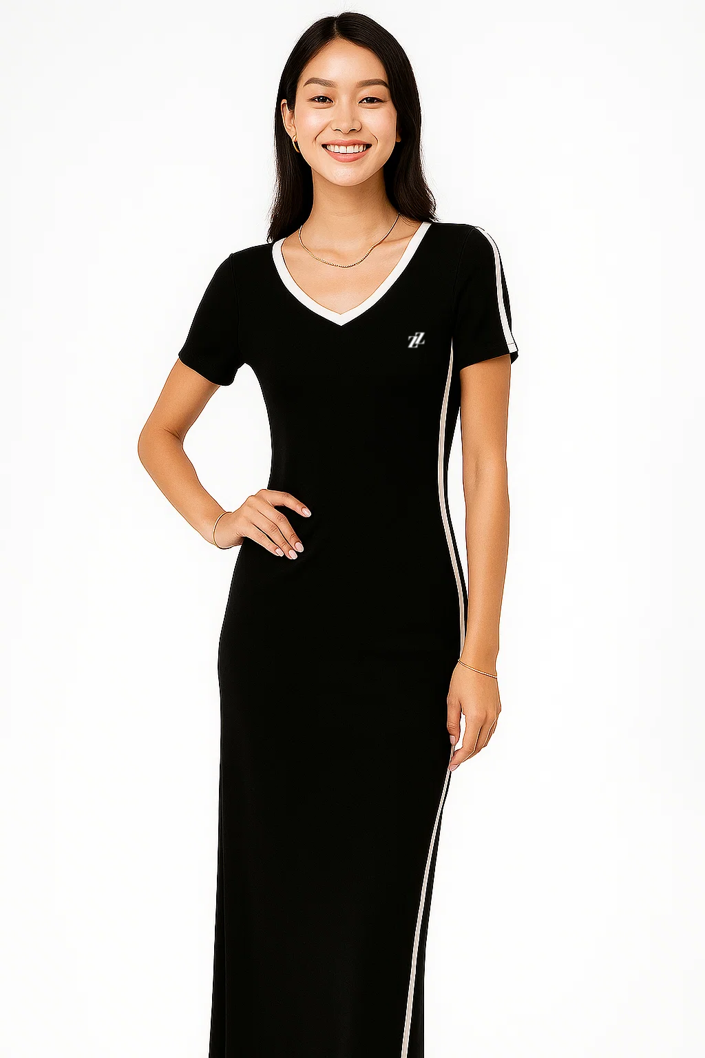 Robe longue minimaliste noir