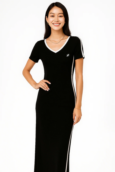 Robe longue minimaliste noir