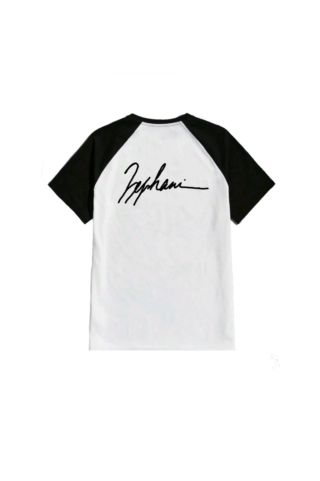T-shirt blanc manche noir signature