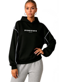 Hoodie noir à coutures contrastées