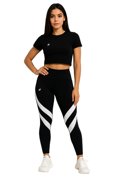 Legging bandes blanches