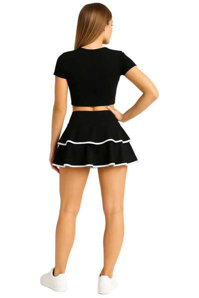 Jupe - short tennis noir et blanc