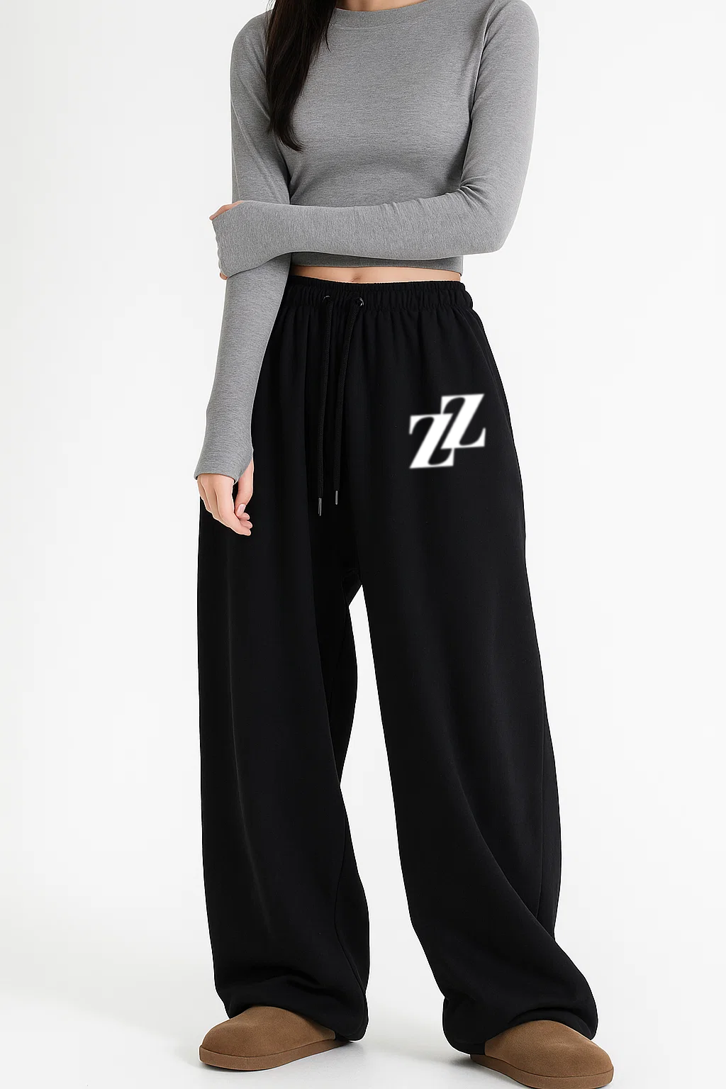 Baggy jogging noir logo