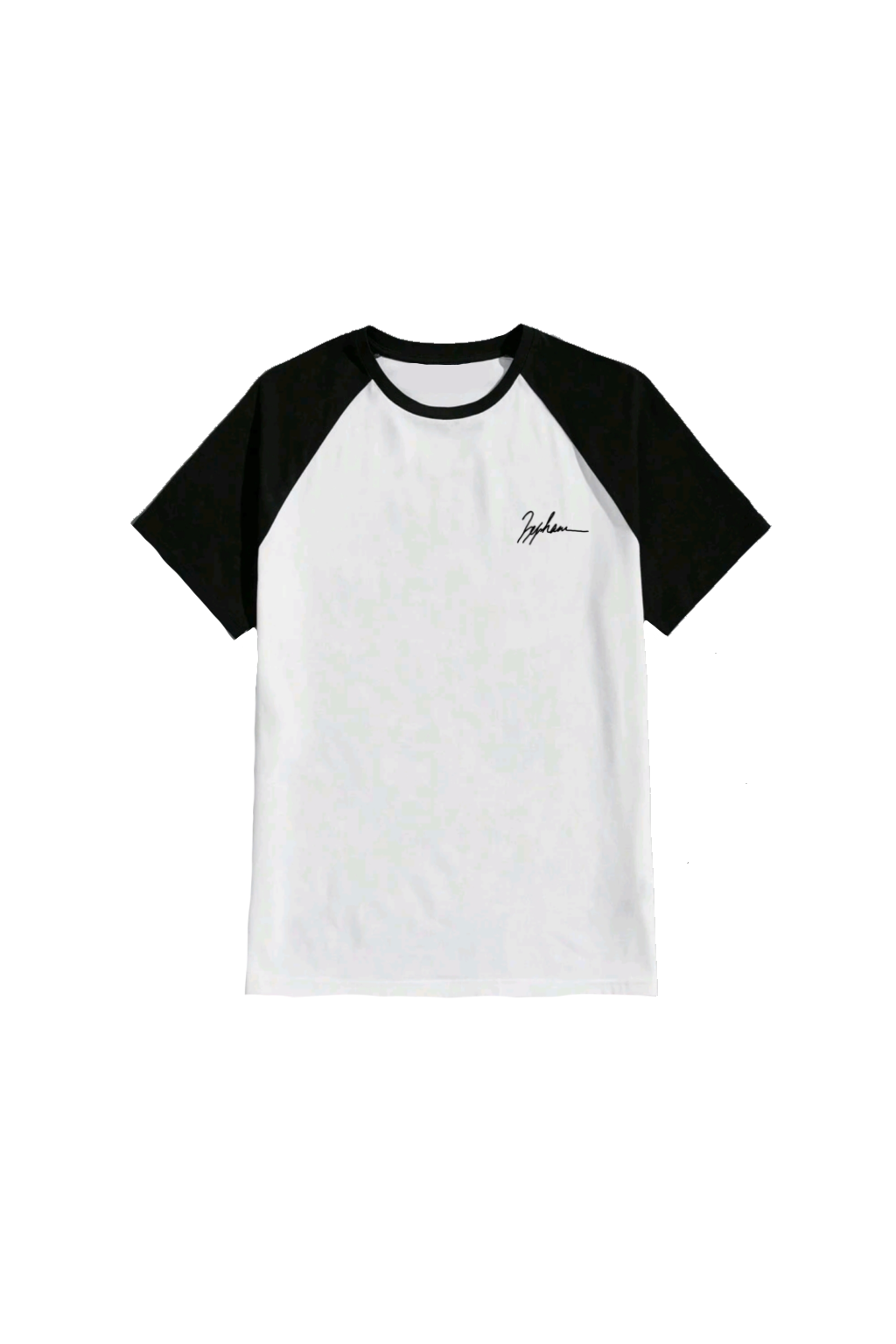 T-shirt blanc manche noir signature