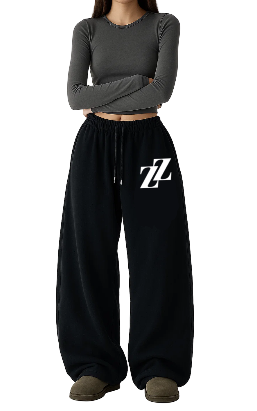 Baggy jogging noir logo