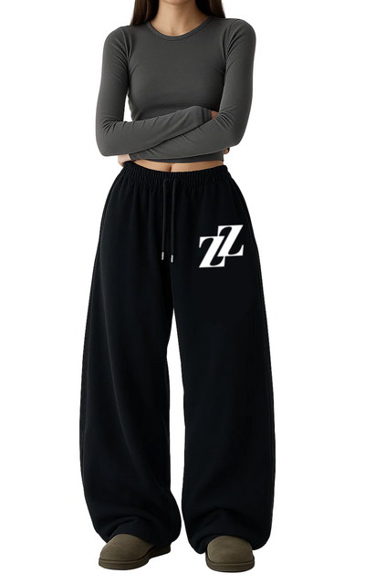 Baggy jogging noir logo