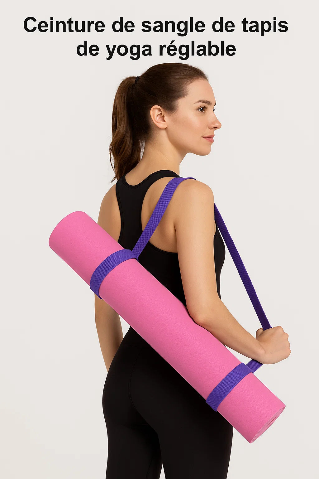 Ceinture de sangle de tapis de yoga réglable