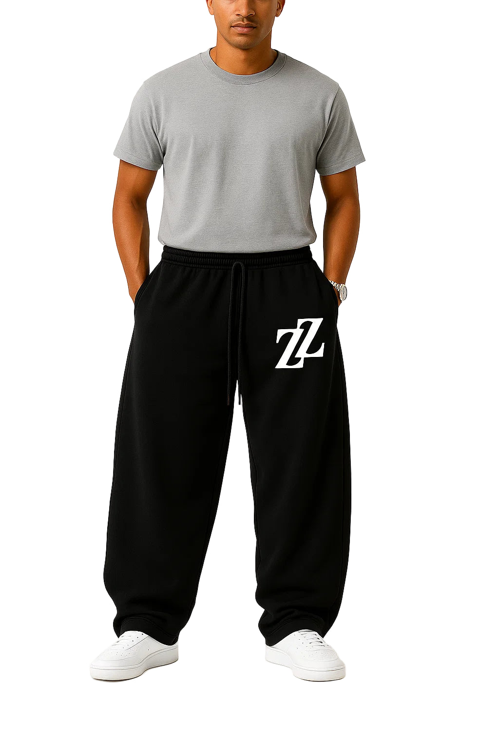 Jogging baggy noir logo