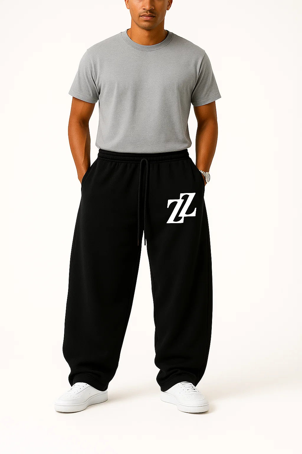 Jogging baggy noir logo