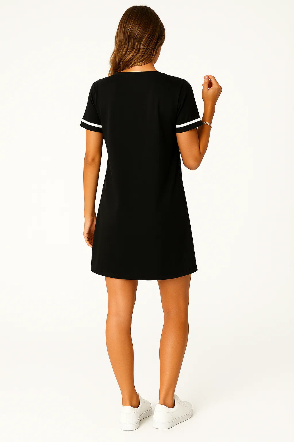 Robe t-shirt noire sporty